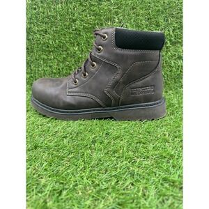Skechers Skech-Tex Waterproof Brown Leather Lace Up Ankle Work Boots Mens Size 7